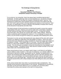 The Challenge of Drying Berries