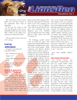 Lion Den Newsletter, Vol.1