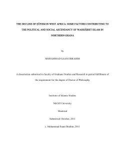 the decline of s{u<fism in west africa: some