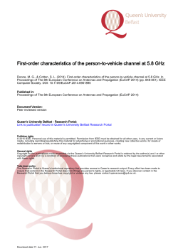 First-order characteristics of the person-to-vehicle channel at