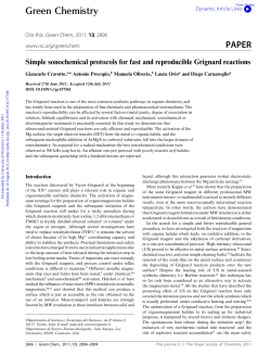 Simple sonochemical protocols for fast and reproducible Grignard