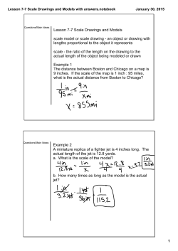 Lesson 7-7 Scale Drawings and Models with answers.notebook