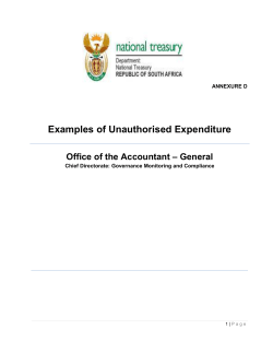 Examples of Unauthorised Expenditure