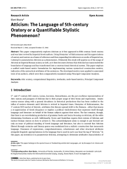 Atticism: The Language of 5th-century Oratory or a Quantifiable