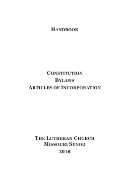 Synod Handbook - The Lutheran Church&mdash;Missouri Synod