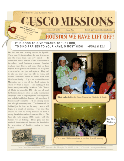 Cusco News Letter #11 - Great Cities Missions