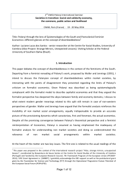 L D SANTOS Polanyi through the lens of epistemologies from the sth