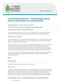 Local housing delivery - Streamlining cannot come at the expense of