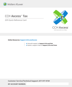 CCH Axcess™ Quick Reference Card