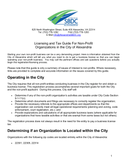 Operating in the City Determining if an Organization Is Located