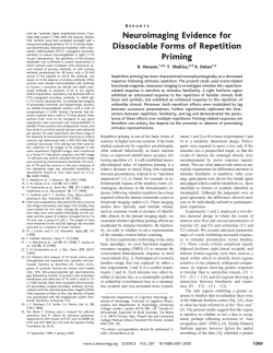 Neuroimaging Evidence for Dissociable Forms of Repetition Priming