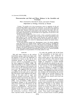 Neurosecretion and Salt and Water Balance in the Annelida and