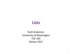 Lists - University of Washington