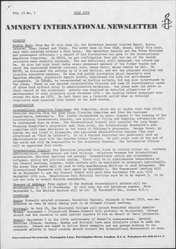 AMNESTY INTERNATIONAL NEWSLETTER e