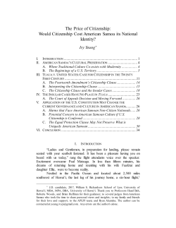 Would Citizenship Cost American Samoa its National Identity?