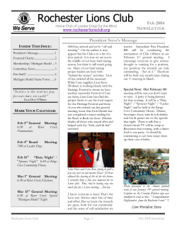 February - Rochester Lions Club