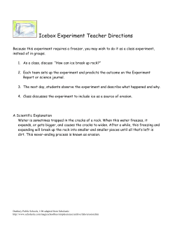 Icebox Experiment - Danbury Public Schools