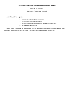 Spontaneous Writing: Synthesis Response Paragraph
