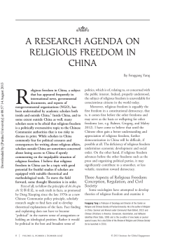 a research agenda on religious freedom in china