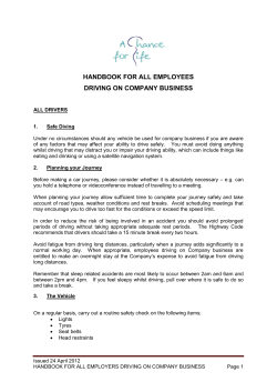 handbook for all employees driving on company