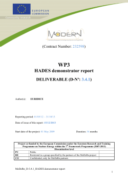 HADES demonstrator report