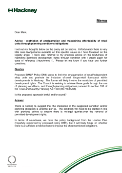 Dear Mark, Advice - restriction of amalgamation