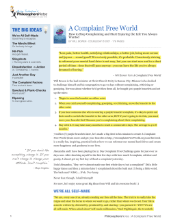 A Complaint Free World