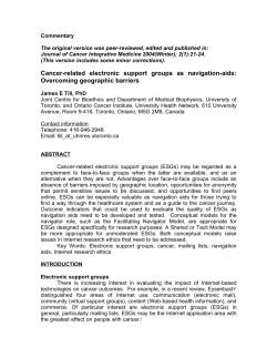 Cancer-related electronic support groups as navigation