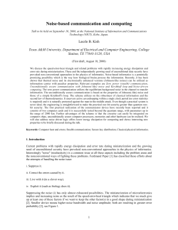 Noise-based communication and computing