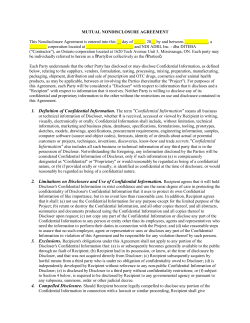 1. Definition of Confidential Information. The term "Confidential