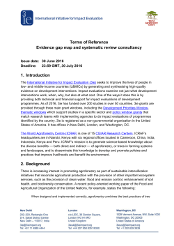 Evidence gap map and systematic review consultancy