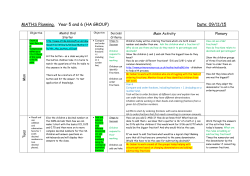 MATHS Planning. Year 5 and 6 (HA GROUP) Date: 09/11/15