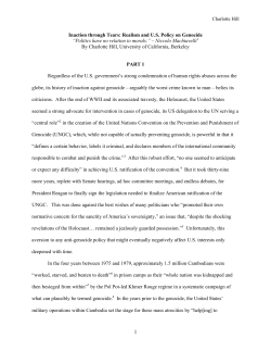 Inaction through Tears: Realism and U.S. Policy on Genocide