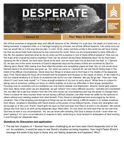 1 Samuel 23 Four Ways to Endure Desperate Days