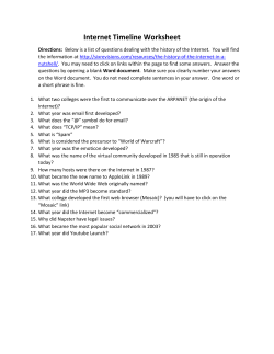 Internet Timeline Worksheet