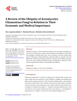 A Review of the Ubiquity of Ascomycetes Filamentous Fungi in