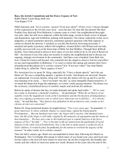 Race, the Jewish Conundrum and the Fierce Urgency of Now Rabbi