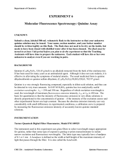 EXPERIMENT 6 Molecular Fluorescence Spectroscopy