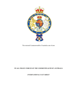 The restored Commonwealth of Australia coat of arm TO ALL