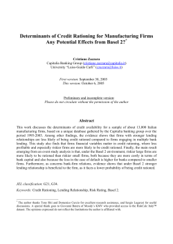 Determinants of Credit Rationing for Manufacturing Firms