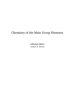 Chemistry of the Main Group Elements