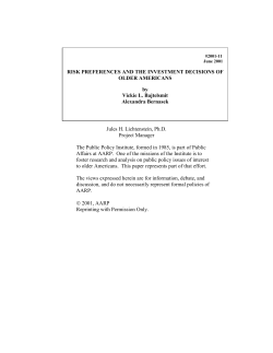 Risk Preferences and the Investment Decisions of Older