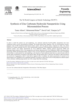 Synthesis of Zinc Carbonate Hydroxide Nanoparticles Using