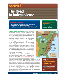 The Road to Independence The Road to Independence