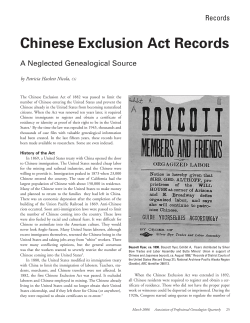 Chinese Exclusion Act Records