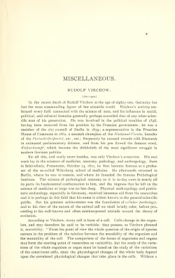 Rudolf Virchow. A Biographical Sketch.