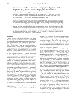 Synthesis and Interfacial Behavior of Amphiphilic Hyperbranched