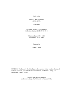 James H. Doolittle Papers - The University of Texas at Dallas