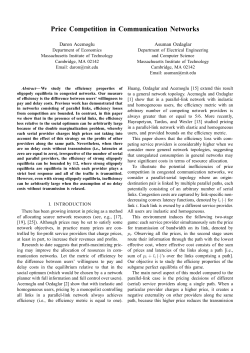 Price Competition in Communication Networks
