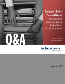 Connecticut`s Revised Personnel Files Act